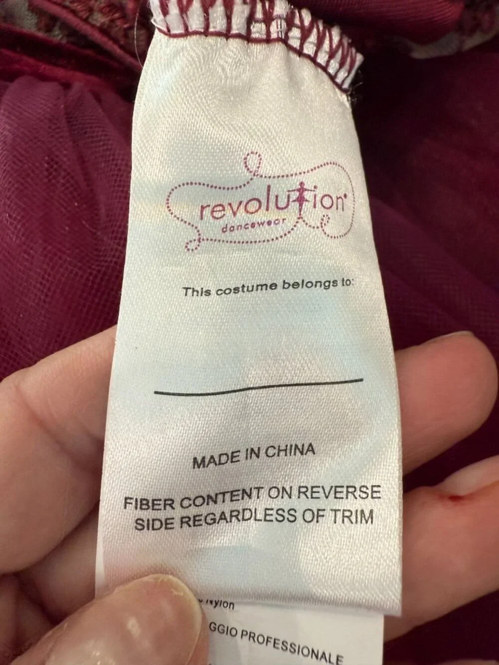 Revolution Dancewear Burgundy Velvet & Lace Lyrical Costume Dress SA